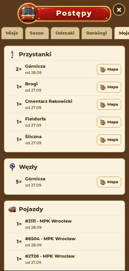 Moje miejsca w Postępach
