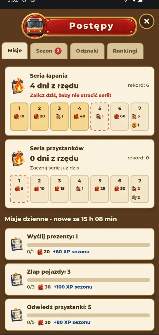 Misje i serie w Postępach